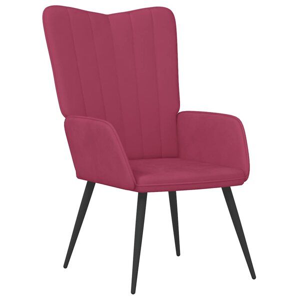 vidaXL Chaise de relaxation Rouge bordeaux Velours