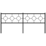 vidaXL Tête de lit de remplacement métal noir 200 cm