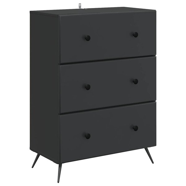 vidaXL Armoire à tiroirs 66 x 34 5 x 90 cm Bois d'ingénierie Noir
