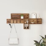 vidaXL Porte-manteau mural avec étagère Bois ancien 100 x 12 x 43.5 cm