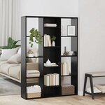 vidaXL Paravent Chêne noir 100 x 24 x 140 cm Bois d'ingénierie