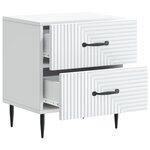 vidaXL Cabinet de chevet avec tiroir 2 Pièces Blanc 43 x 34 5 x 47 5 cm