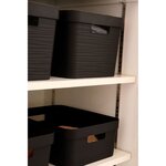 Boîte de rangement Décor Stone 12 L - Noir - 36,7 x 28 x 14 cm - EDA PLASTIQUE