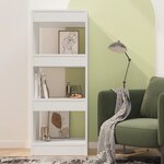 vidaXL Bibliothèque/séparateur de pièce blanc bois d'ingénierie