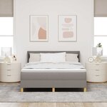 vidaXL Lit à ressorts avec matelas Taupe 190 x 140 cm tissu