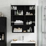 vidaXL Armoire Miroir de Salle de Bain Chêne noir 50 x 14 5 x 70 cm