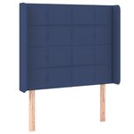 vidaXL Sommier à lattes de lit matelas et LED Bleu 100x200 cm Tissu