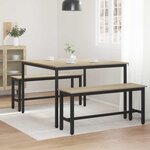 vidaXL Table de salle à manger / Table de repas MÉTAL