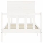 vidaXL Cadre de lit sans matelas blanc bois de pin massif