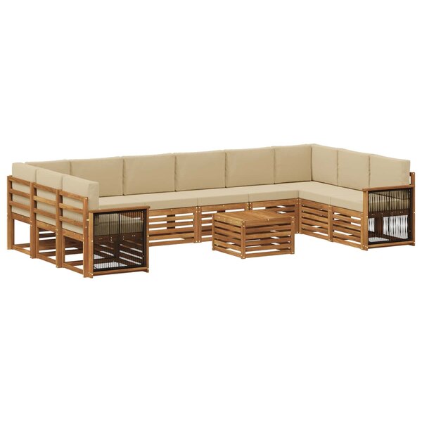 vidaXL Ensemble de canapés d'extérieur 8 pc Naturel
