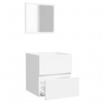 vidaXL Armoire de salle de bain avec miroir blanc bois d'ingénierie