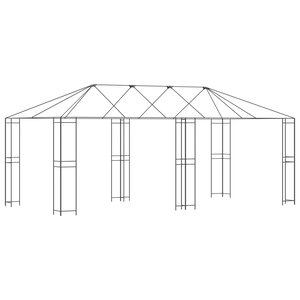 vidaXL Cadre de gazebo sans tissu de gazebo 6 x 3 m Noir Acier