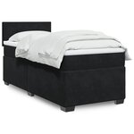 vidaXL Sommier à lattes de lit avec matelas Noir 90x200 cm Velours