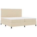 vidaXL Lit à ressorts avec matelas et lumière LED crème  200 x 200 cm  tissu