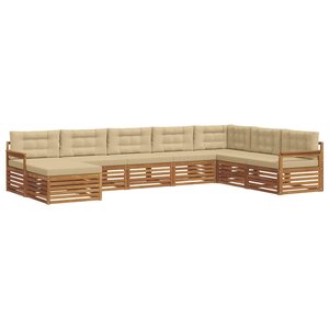 vidaXL Ensemble de canapés d'extérieur 8 pc Naturel et Beige