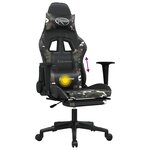 vidaXL Chaise de jeu de massage repose-pied Noir camouflage Similicuir