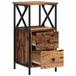 vidaXL Table de chevet vieux bois 34x35 5x70 cm bois d'ingénierie