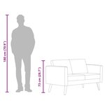 vidaXL Canapé à 2 places Tissu Gris foncé