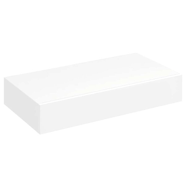 vidaXL Étagère murale avec 1 tiroir MDF Blanc Rangement de livres/DVD