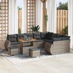 vidaXL Ensemble de canapé de jardin 12 Pièces Gris 90 x 55 x 71 cm