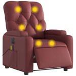 vidaXL Fauteuil de massage inclinable électrique rouge bordeaux