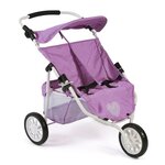 Bayer Chic 2000 697-35 - Poussette Jogger 3 roues pour poupées jumelles  Mélange violet