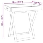 vidaXL Table à plateau pliante 52x36x56 5 cm Bois massif de noyer