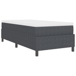 vidaXL Lit à ressorts avec matelas gris foncé - 100 x 200 cm  tissu cordon
