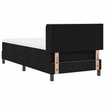 vidaXL Lit à ressorts avec matelas Noir 190 x 90 cm Polyester