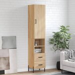 vidaXL Buffet haut Chêne sonoma 34 5x34x180 cm Bois d'ingénierie