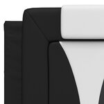 vidaXL Cadre de lit et tête de lit noir et blanc 140x200 cm similicuir