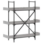 vidaXL Bibliothèque à 3 niveaux sonoma gris 100x33x108 5 cm