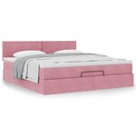 VidaXL Cadre de lit ottoman avec matelas rose 160x200 cm velours