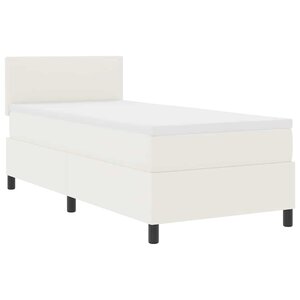 vidaXL Lit à ressort LED avec tête de lit Crème et Blanc 100 x 200 cm