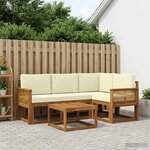 vidaXL Ensemble de canapés d'extérieur 5 pc Naturel et Crème Polyester