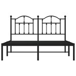 vidaXL Cadre de lit métal sans matelas avec tête de lit noir 140x190cm