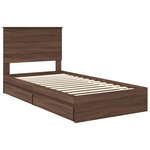 vidaXL Lit de Rangement Chêne brun 100 x 200 cm Bois d'ingénierie