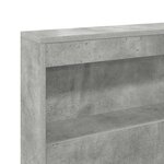 vidaXL Tête de lit de rangement Gris béton 135 cm Bois d'ingénierie