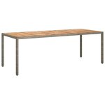 vidaXL Table de Restauration de Jardin Grise 250x100x75 cm Rattan Poly