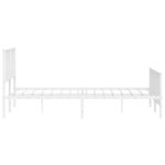 vidaXL Cadre de lit métal sans matelas et pied de lit blanc 193x203 cm