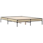 vidaXL Cadre de lit chêne sonoma 120x200 cm bois d'ingénierie et métal