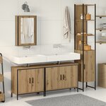 vidaXL Ensemble de meubles de salle de bain 4 pièces en chêne artisanal en bois d'ingénierie