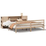 vidaXL Lit bibliothèque sans matelas 200x200 cm bois massif de pin