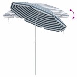 vidaXL Parasol de plage Bleu 263 x 263 x 272 cm Polyester et métal