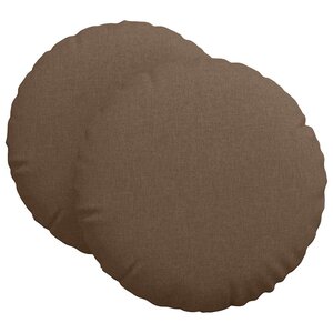 vidaXL Coussins de siège 2 Pièces Marron Ø80 x 29 cm tissu