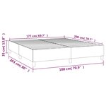 vidaXL Cadre de lit Gris foncé 180 x 200 cm Tissu