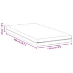 vidaXL Matelas Blanc 120 x 200 cm Polyester