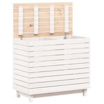 vidaXL Panier à linge blanc 88 5x44x76 cm Bois massif de pin