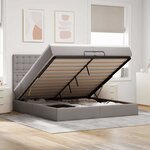 VidaXL Cadre de lit ottoman avec matelas taupe 200x200cm tissu
