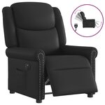vidaXL Fauteuil inclinable électrique Noir brillant Similicuir